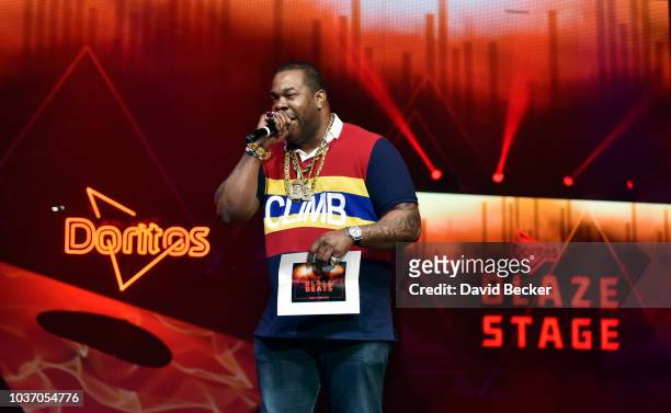 Doritos and Busta Rhymes reward Enoch Tolbert $50,000 as the Doritos Blaze The Beat winner at the Life Is Beautiful pre-party at The Foundry at the...