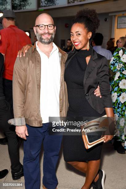 Matthew Soraci and Peppur Chambers attend 2018 LA Film Festival - Opening Night Premiere Of "Echo In The Canyon" - Pre-Reception at John Anson Ford...