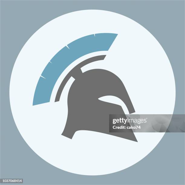 spartan military helmet - gladiator stock illustrations