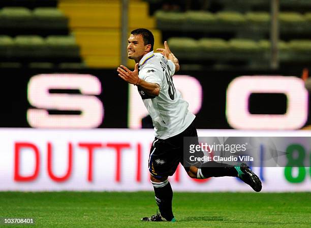 Celebrates of Valeri Bojinov of Parma FC celebrates after the first goal during the Serie A match between Parma and Brescia at Stadio Ennio Tardini...