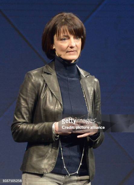 Facebook executive Regina Dugan presents a project that would allow people to type in - with the help of sensors - words diretly from their brains...