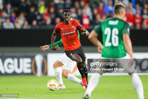 Ismaila Sarr of Rennes during the Europa League match between Rennes and Jablonec at Roazhon Park on September 20, 2018 in Rennes, France.