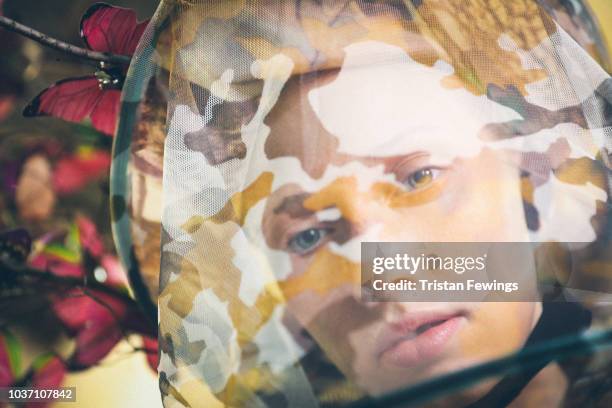 Model, hat detail, is seen backstage ahead of the Antonio Marras show during Milan Fashion Week Spring/Summer 2019 on September 21, 2018 in Milan,...