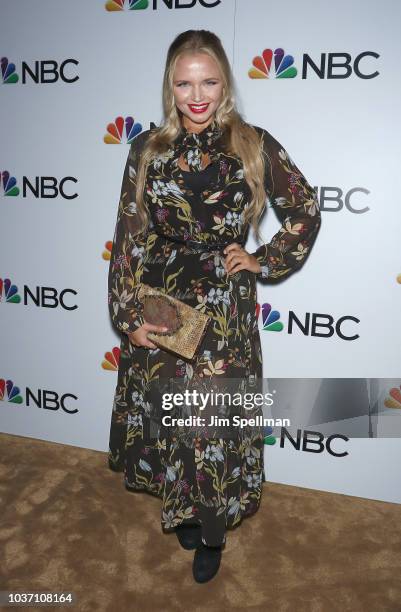 Actress Fiona Gubelmann attends the party for the casts of NBC's 2018-2019 Season hosted by NBC and The Cinema Society at Four Seasons Restaurant on...