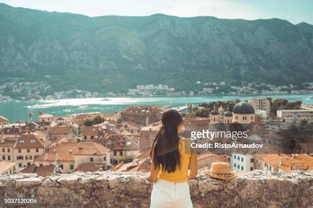 young lady relax on holiday - dubrovnik stock pictures, royalty-free photos & images