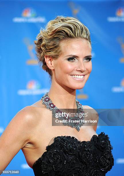 Personality/model Heidi Klum arrives at the 62nd Annual Primetime Emmy Awards held at the Nokia Theatre L.A. Live on August 29, 2010 in Los Angeles,...