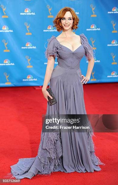 Actress Christina Hendricks arrives at the 62nd Annual Primetime Emmy Awards held at the Nokia Theatre L.A. Live on August 29, 2010 in Los Angeles,...