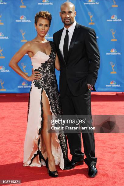 Actress Nicole Ari Parker and actor Boris Kodjoe arrive at the 62nd Annual Primetime Emmy Awards held at the Nokia Theatre L.A. Live on August 29,...