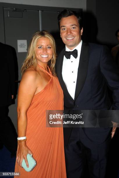 Host Jimmy Fallon and wife producer Nancy Juvonen attend the 62nd Annual Primetime Emmy Awards Governors Ball held at the Los Angeles Convention...