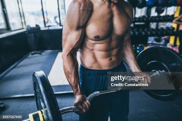 bodybuilders magmusklerna - male body builder bildbanksfoton och bilder