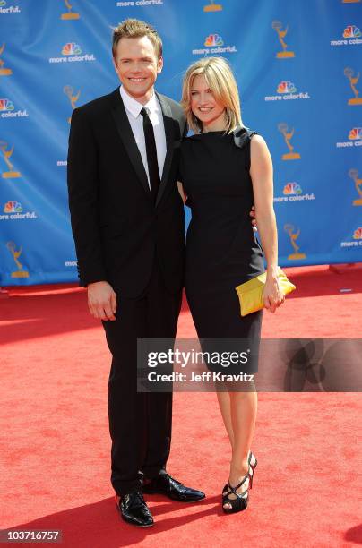 Actor Joel McHale and wife Sarah Williams arrive at the 62nd Annual Primetime Emmy Awards held at the Nokia Theatre L.A. Live on August 29, 2010 in...