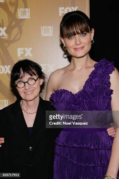 Emily Deschanel and her mother Mary Jo Deschanel attend the Fox's 62nd annual Emmy award nominees celebration at Cicada on August 29, 2010 in Los...