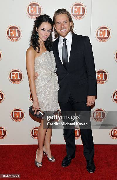 Actress Abigail Spencer and husband Andrew Pruett arrive at Entertainment Tonight's 62nd Annual EMMY After Party at Vibiana on August 29, 2010 in Los...