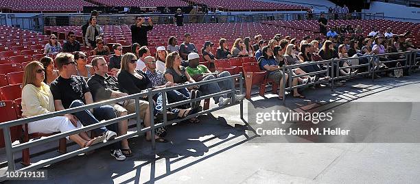 Los Angeles high school and college students attend the Grammy Foundation's sound check with the Goo Goo Dolls at the Greek Theater on August 29,...