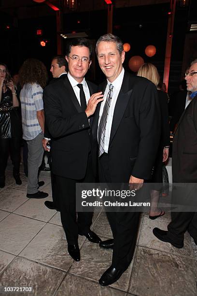 Host Stephen Colbert and MTV Networks Entertainment Group President Doug Herzog attend Comedy Central's 62nd Annual Emmy After Party at The Colony on...