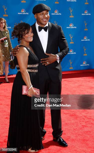 Cool J and Simone Johnson attends the 62nd Annual Primetime Emmy Awards at Nokia Theatre Live L.A. On August 29, 2010 in Los Angeles, California.