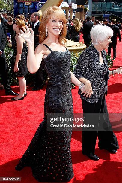 Actress Kathy Griffin and mother Maggie Griffin attend the 62nd Annual Primetime Emmy Awards at Nokia Theatre Live L.A. On August 29, 2010 in Los...