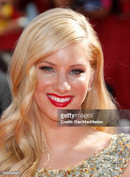 Actress Heather Morris attends the 62nd Annual Primetime Emmy Awards at Nokia Theatre Live L.A. On August 29, 2010 in Los Angeles, California.
