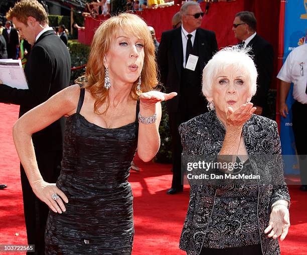 Actress Kathy Griffin and mother Maggie Griffin attend the 62nd Annual Primetime Emmy Awards at Nokia Theatre Live L.A. On August 29, 2010 in Los...