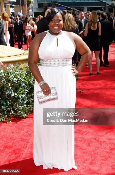 Actress Amber Riley attends the 62nd Annual Primetime Emmy Awards at Nokia Theatre Live L.A. On August 29, 2010 in Los Angeles, California.