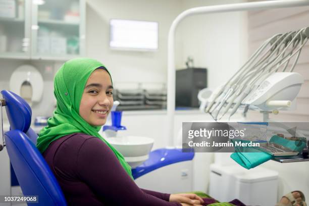 Arabic girl visiting dentist