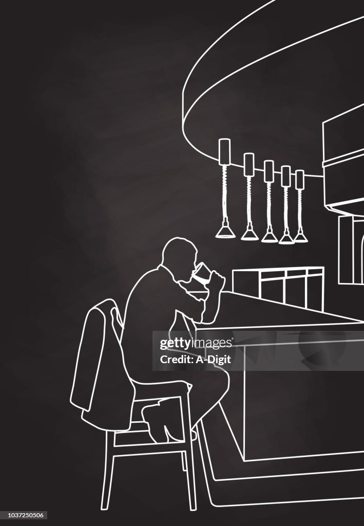 Lone Drinker At The Bar