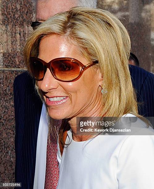 Jamie McCourt arrives with her attorney, Dennis Wasser for a non-jury divorce trial at Los Angeles County Court August 30, 2010 in Los Angeles,...