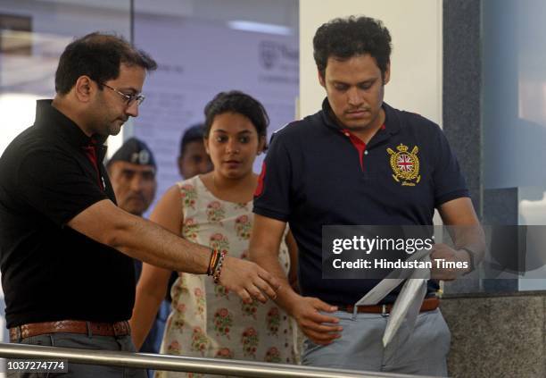 Ankur Kala One of the patient of Mumbai -Jaipur Jet Airways flight discharge from Nanavati Hospital at Vile Parle, on September 20, 2018 in Mumbai,...