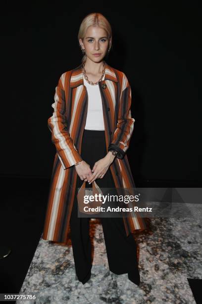 Caroline Daur arrives at the Marco De Vincenzo show during Milan Fashion Week Spring/Summer 2019 on September 21, 2018 in Milan, Italy.