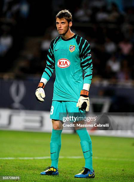 David de Gea of Atletico de Madrid during the UEFA Super Cup match between FC Inter Milan and Atletico de Madrid at Louis II Stadium on August 27,...