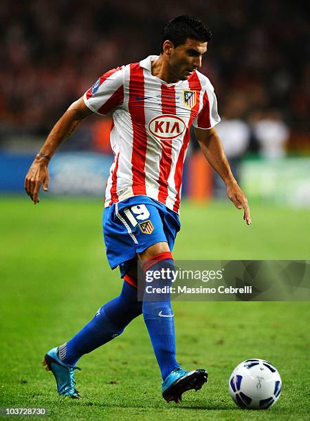 Jose Antonio Reyes of Atletico de Madrid in action during the UEFA Super Cup match between FC Inter Milan and Atletico de Madrid at Louis II Stadium...