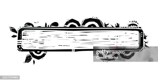 illustrations, cliparts, dessins animés et icônes de frame - gravure sur bois