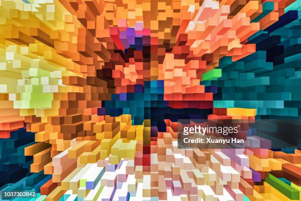 abstract colorful particle background - toy block stock pictures, royalty-free photos & images
