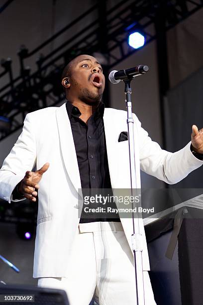 Singer Raheem DeVaughn performs during the Budweiser Superfest at Charter One Pavilion at Northerly Island in Chicago, Illinois on AUG 27, 2010.