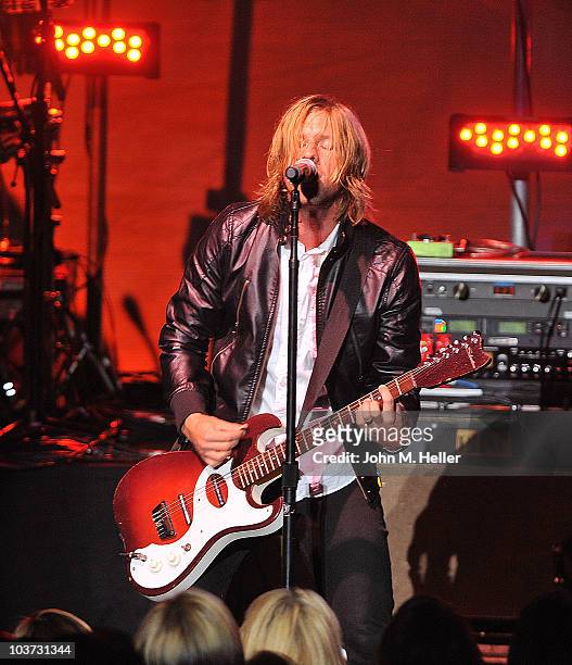 Jon Foreman lead singer of the group Switchfoot performs at the Greek Theater on August 29, 2010 in Los Angeles, California.