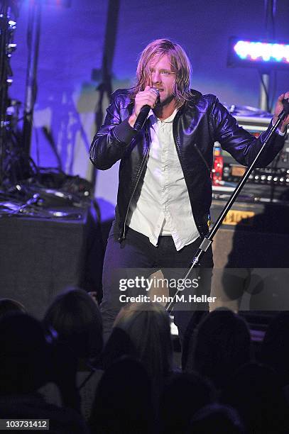 Jon Foreman lead singer of the group Switchfoot performs at the Greek Theater on August 29, 2010 in Los Angeles, California.