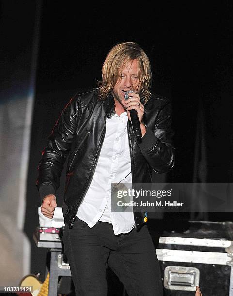 Jon Foreman lead singer of the group Switchfoot performs at the Greek Theater on August 29, 2010 in Los Angeles, California.