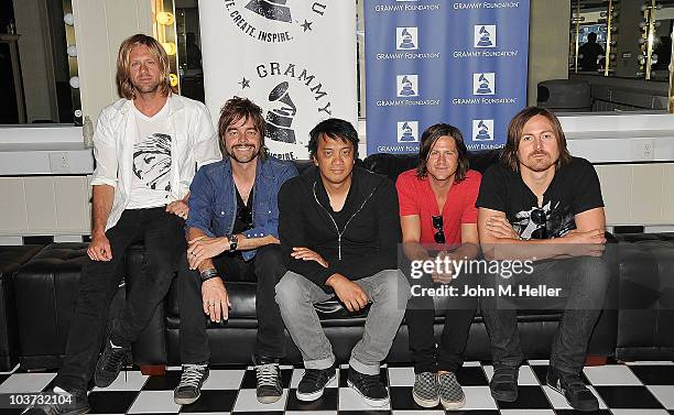 Los Angeles area high school and college students attend the Grammy Foundation's sound check with Switchfoot Lead Vocals and Guitar Jon Foreman,...
