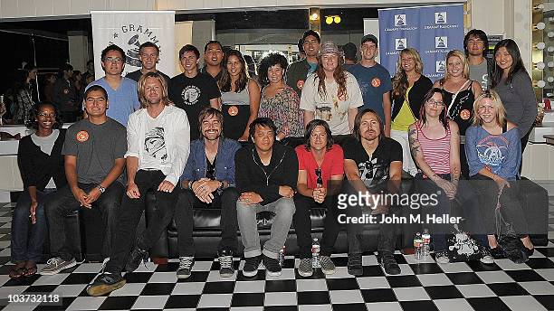 Los Angeles area high school and college students attend the Grammy Foundation's sound check and a Q and A with Switchfoot, Front Row 3rd from left...