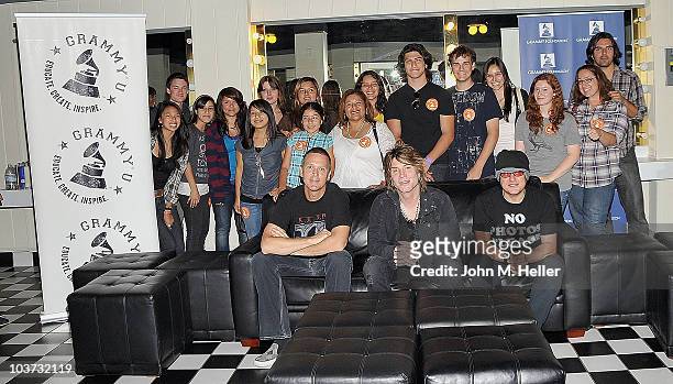 Los Angeles area high school and college students attend the Grammy Foundation's sound check and Q and A with the Goo Goo Dolls Front Row Drums Mike...