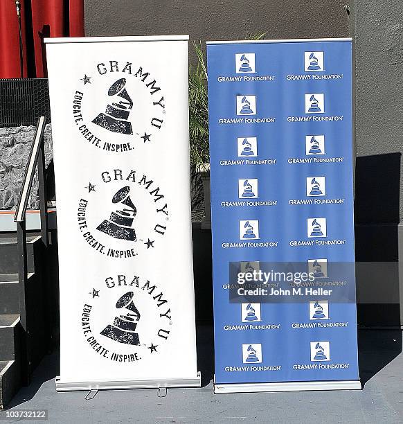 Los Angeles area high school and college students attend the Grammy Foundation's sound check and Q and A with the Goo Goo Dolls at the Greek Theater...