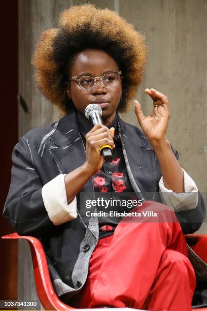 Dee Rees attends Theaster Gates, Spike Lee and Dee Rees, in conversation with Okwui Enwezor, for the presentation of film program 'Soggettiva...