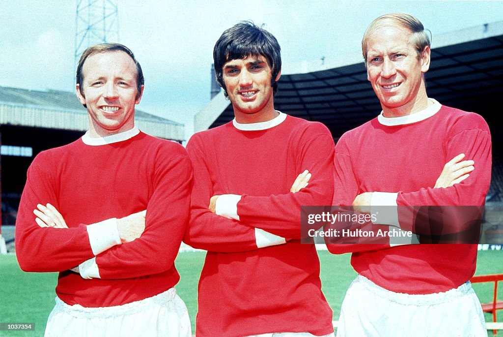 Nobby Stiles, George Best and Bobby Charlton