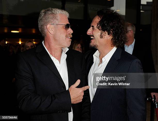 Actors Ron Perlman and Kim Coates arrive at the season three premiere screening of FX's "Sons of Anarchy" at the Cinerama Dome Theater on August 30,...