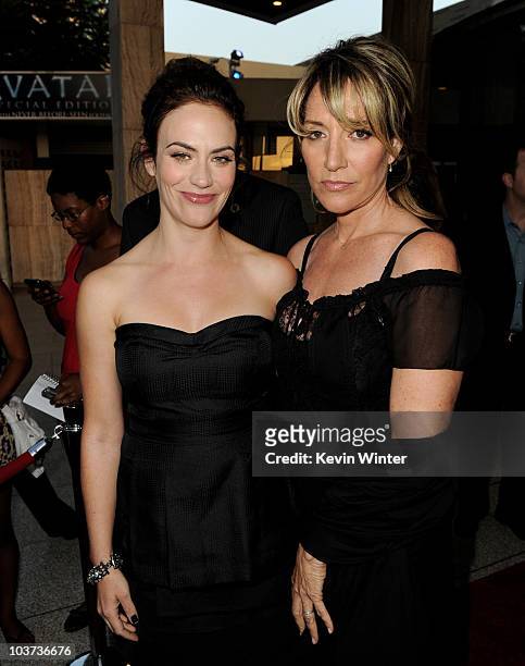 Actors Maggie Siff and Katey Sagal arrive at the season three premiere screening of FX's "Sons of Anarchy" at the Cinerama Dome Theater on August 30,...