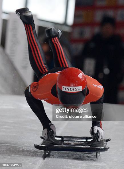 German Skeleton German skeleton pilot Frank Rommel starts during the Skeleton World ...