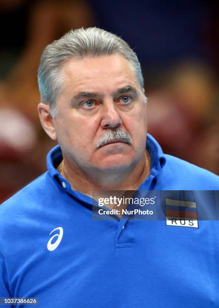 Netherlands v Russia - FIVP Men's World Championship Second Round Pool E Sergei Shliapnikov coach of Russia at Mediolanum Forum in Milan, Italy on...