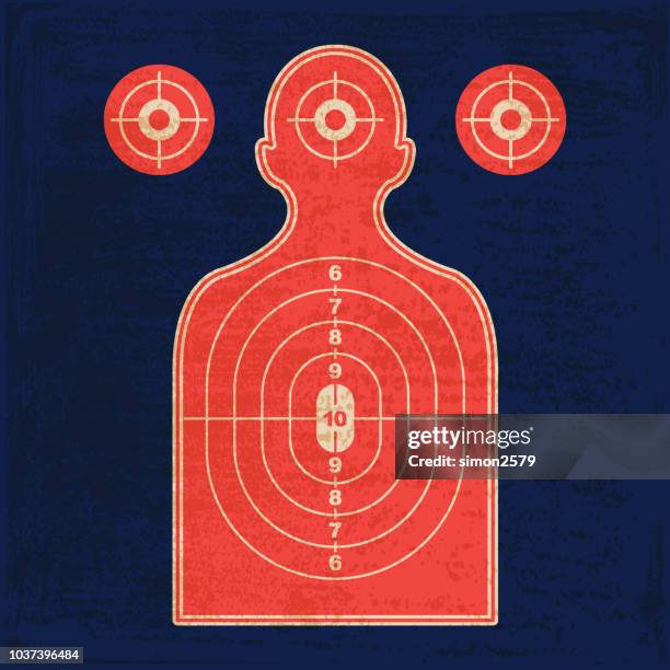 illustrations, cliparts, dessins animés et icônes de silhouette gamme de tir pistolet cible - pointing gun