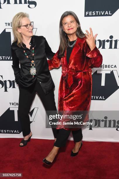 Meryl Streep and Tracy Ullman attend the "Tracey Ullman's Show" Season 3 Premiere for the 2018 Tribeca TV Festival at Spring Studios on September 21,...