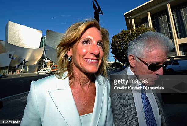 Jamie McCourt , Former Los Angeles Dodgers CEO, arrives with her attorney, Dennis Wasser at Los Angeles County Superior Court for day two of a...